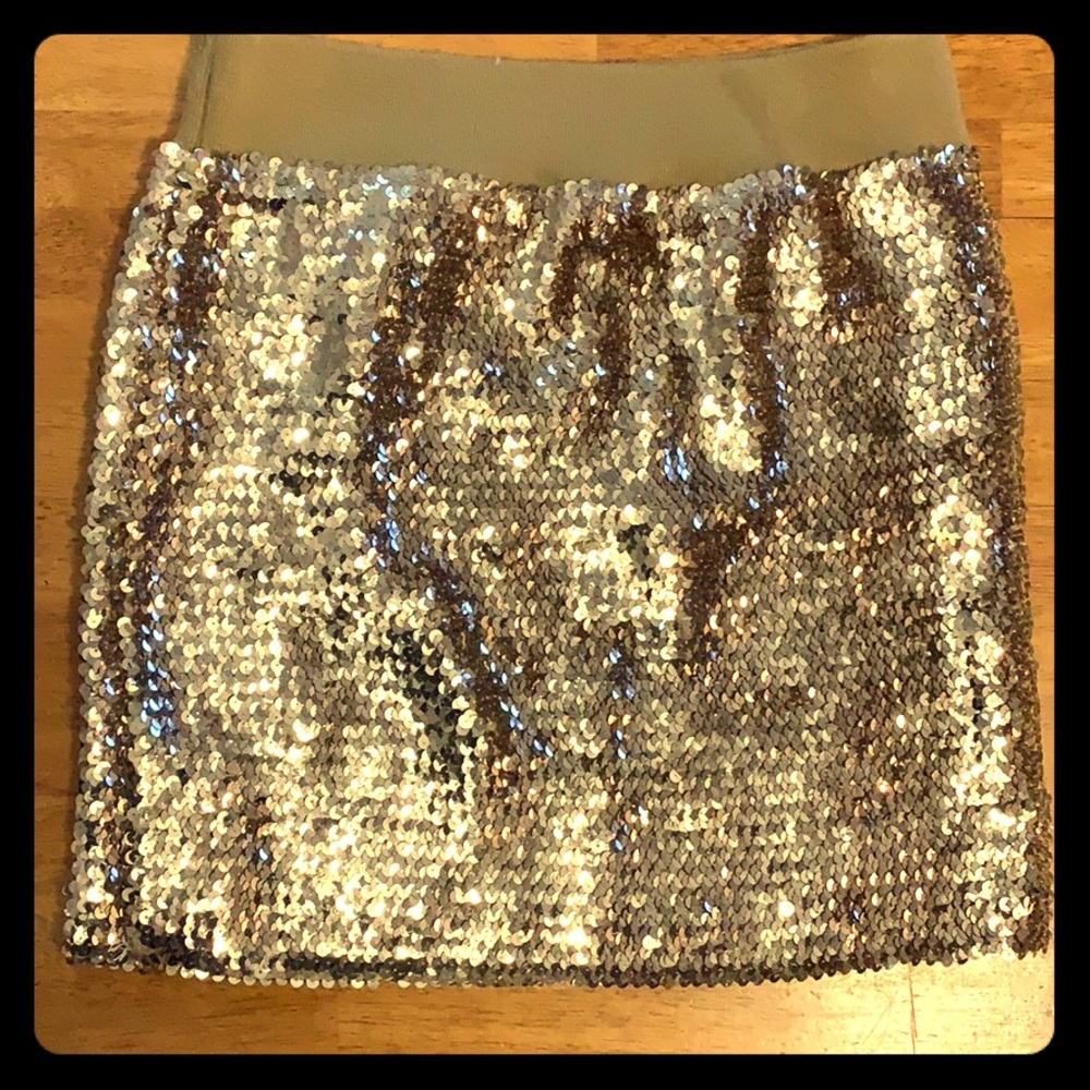 Gold sequin skirt
